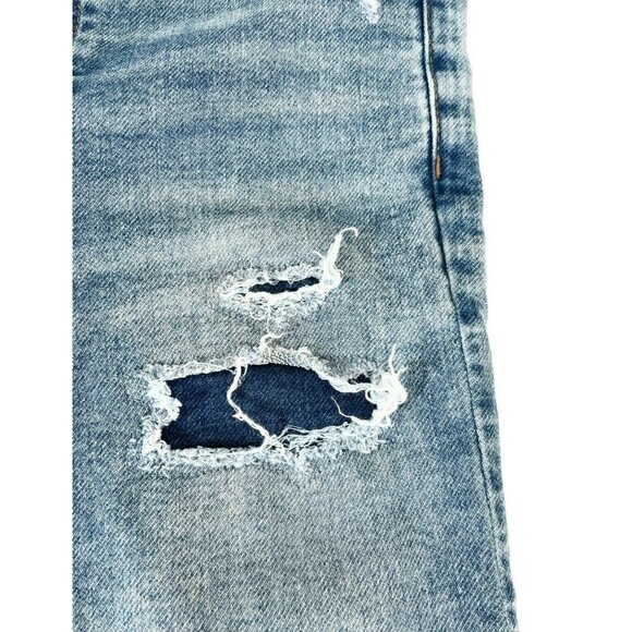 AMERICAN EAGLE Women's Sz 2 Super Stretch Hi Rise Jegging Jeans Patches - Picture 9 of 11